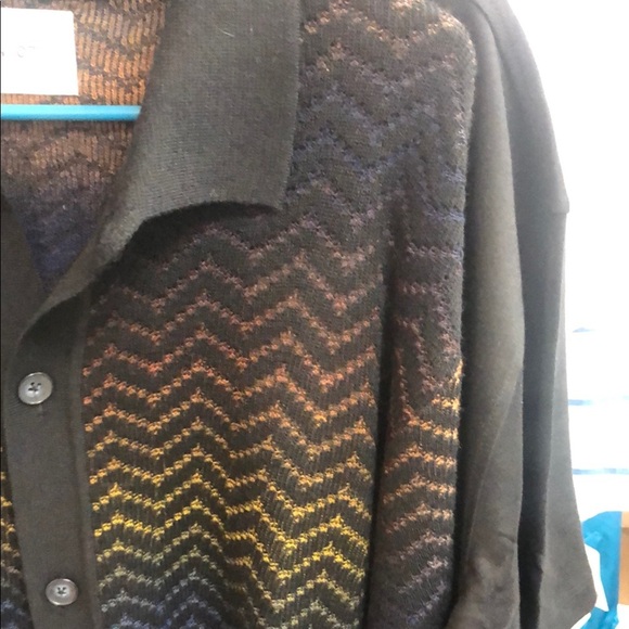 NNO7 Black Chevron Knit Cardigan Sweater - Picture 3 of 9